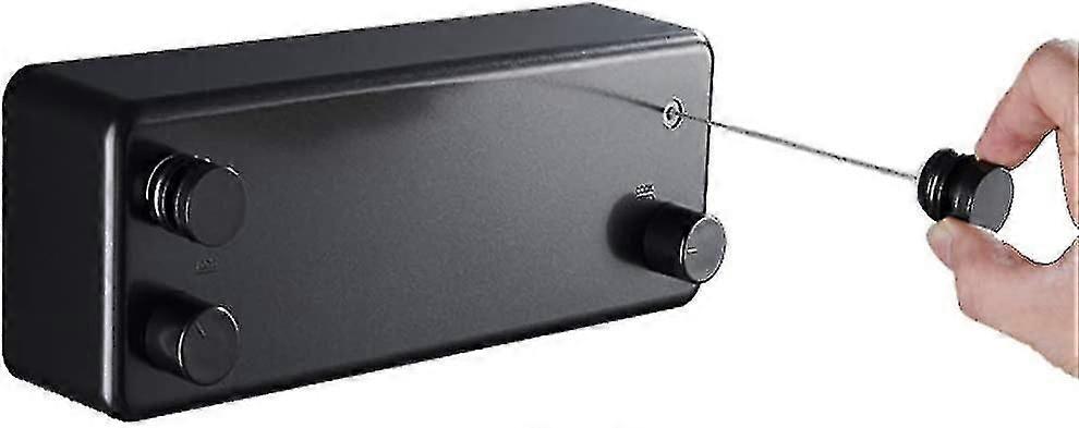 حبل الغسيل القابل للسحب الثقيلة الملابس الداخلية والخارجية خط مزدوج حبل الملابس تجفيف رف للفندق شرفة المنزل غسيل الملابس (أسود)