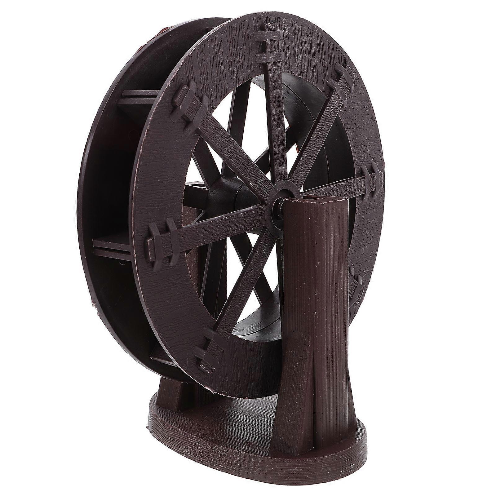 Micro Water Wheel Decor with Bracket for Scene Layout 4Pcs Pack