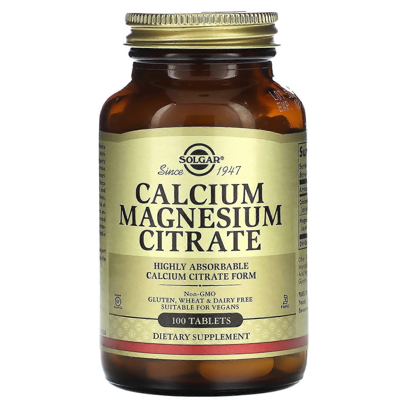Calcium Magnesium Citrate, 100 Tablets
