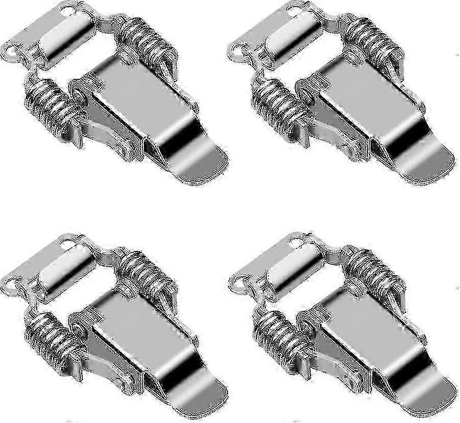 4 Pieces Stainless Steel Clamp Latch Lever Lock Box Latch Lever Latch Door Hasp Toggle Latch Spring