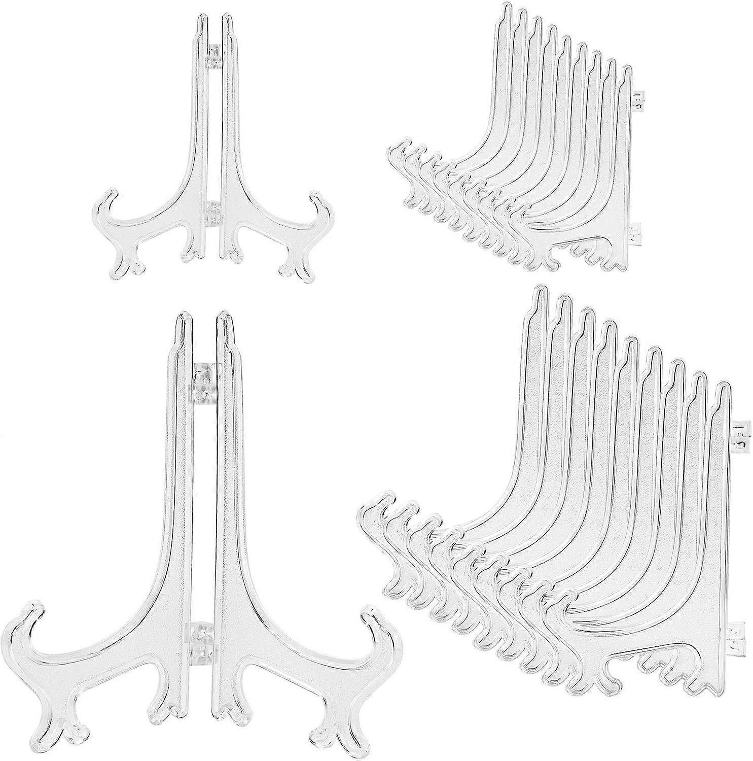 ABS easel-style plate holders, 20 pieces per pack, suitable for displaying various items.