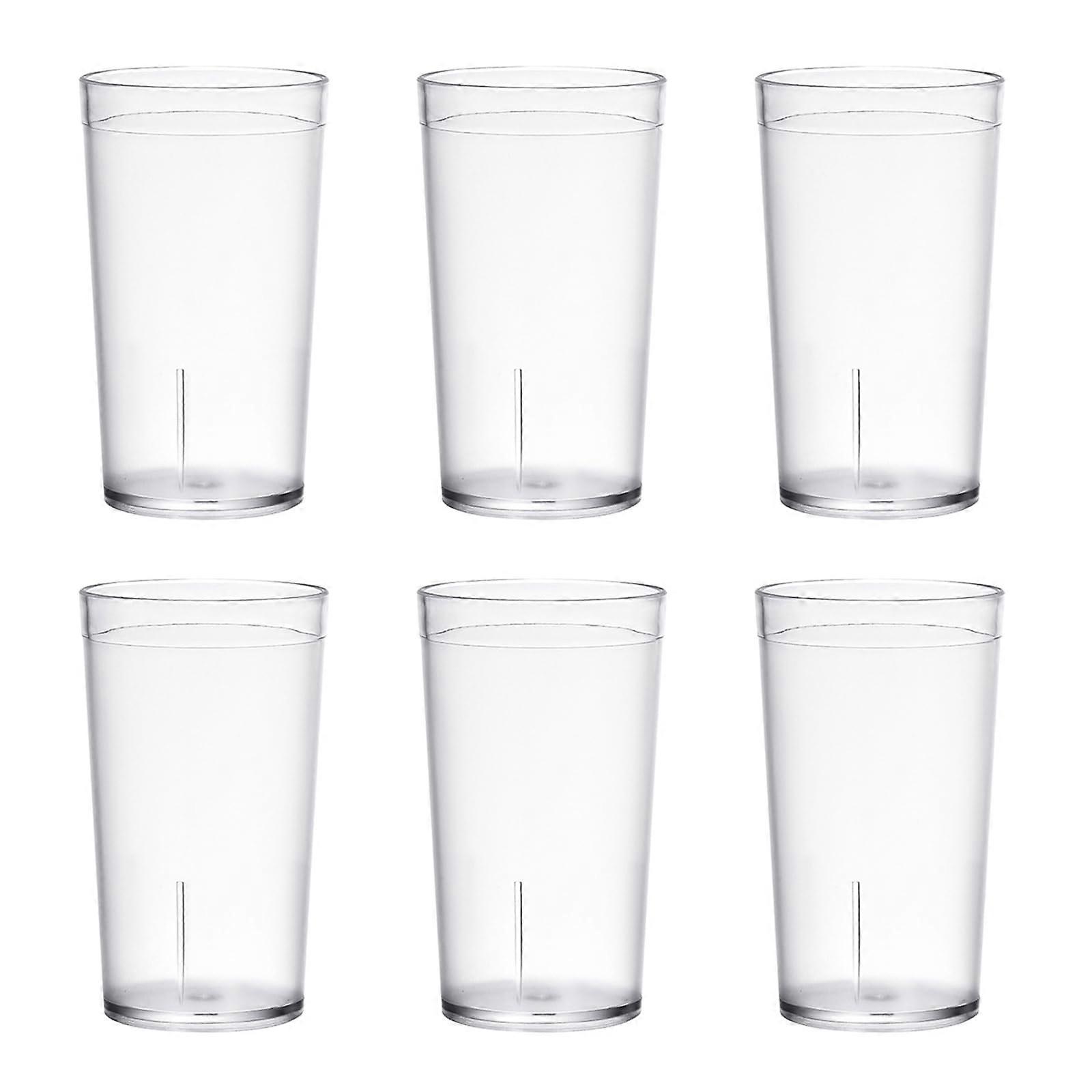 Unbreakable Plastic Tumblers Set of 6 Shatterproof 200ml Drinking Cups for Kids and Party