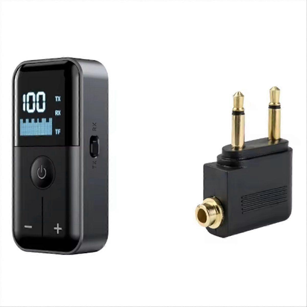 4 in 1 Bluetooth 5.4 Audio Receiver Transmitter 3.5MM AUX TF Card Stereo Music LED Display Adapter