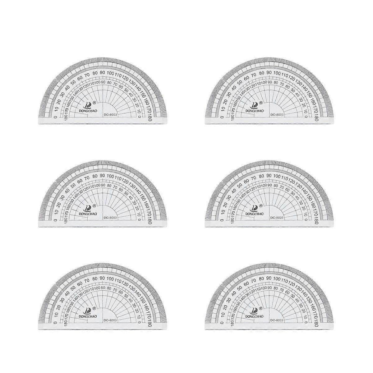 10pcsの明確なプラスチック分度器の数学の分度器180度の角度の測定のための学生の学校のオフィスの供給