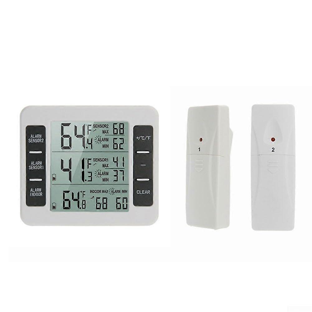 Wireless Indoor Outdoor Digital Refrigerator Thermometer With 12 Remote Sensors, LCD Display, Range 40C to 60C