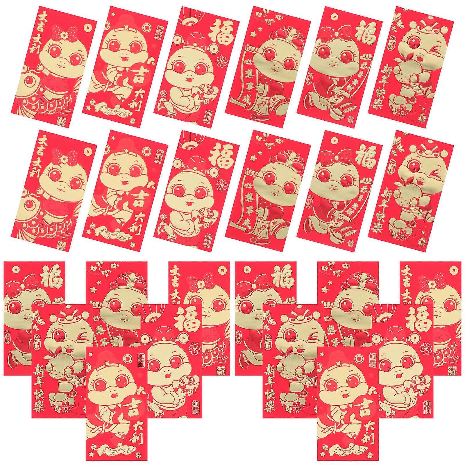 Snake Year Envelope for Storage Red Envelopes 36Pcs Money Red Packets