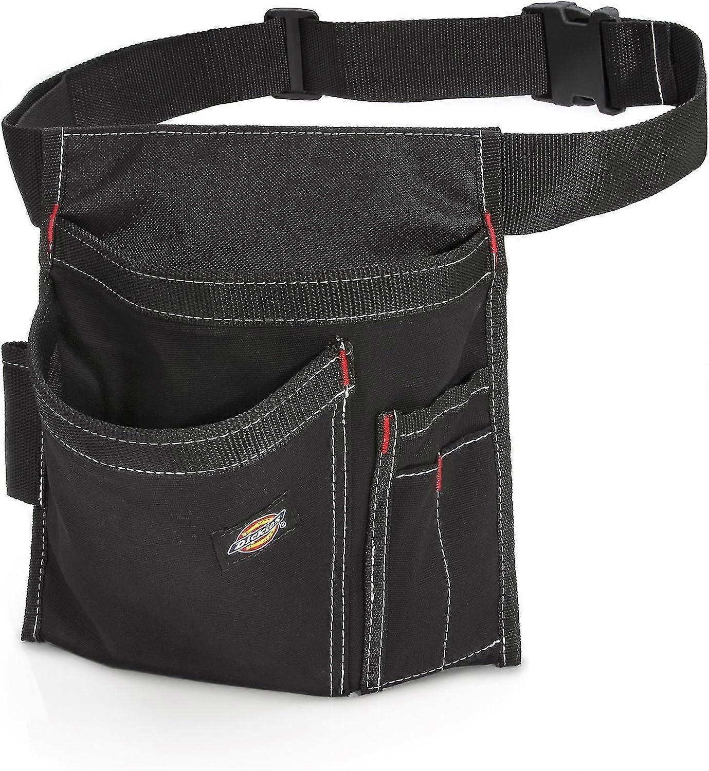 5-pocket Single Side Tool Belt Pouch/Work Apron, Durable Canvas, Adjustable Belt, Black