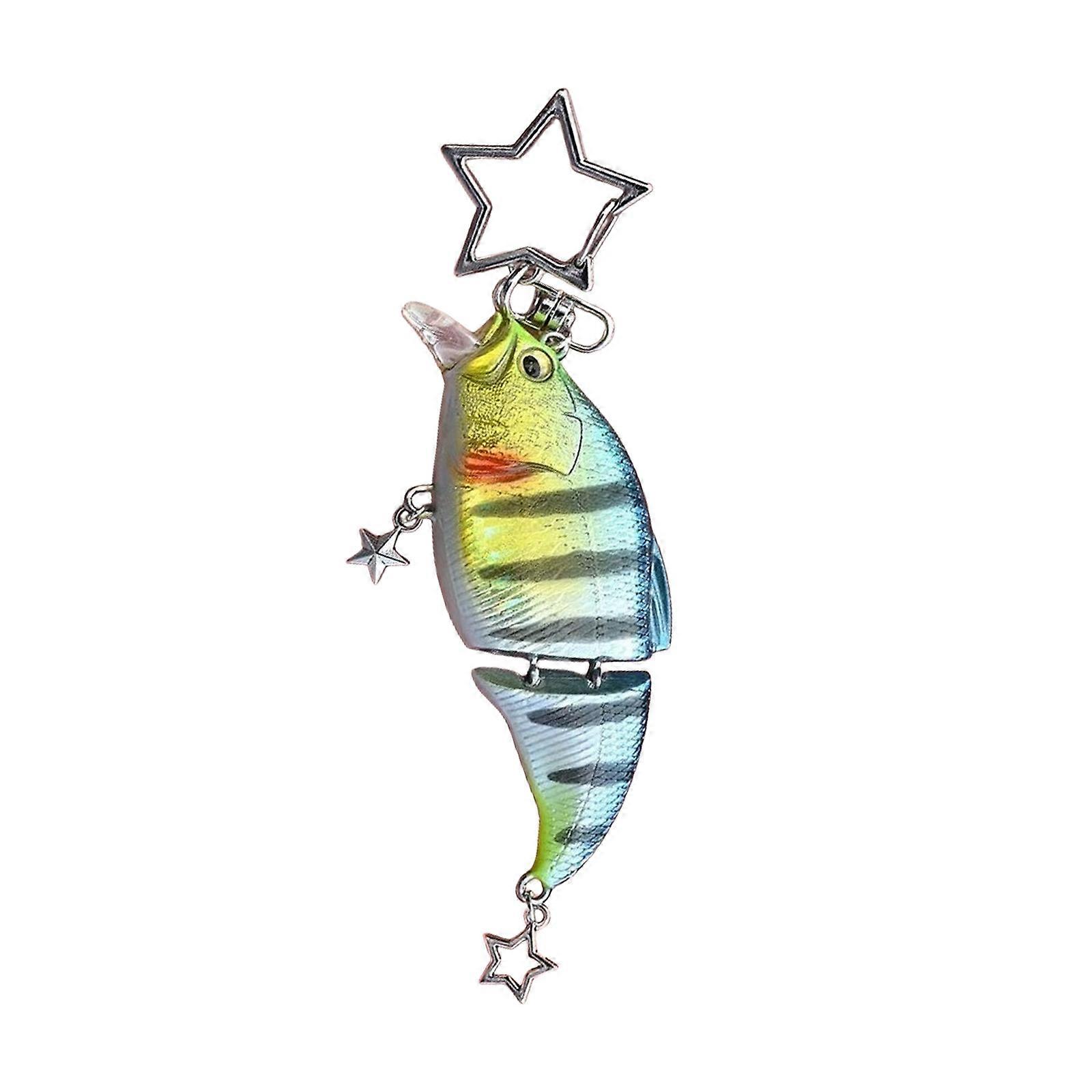 Multi Jointed Baits Keychain with Movable Parts Alloy Resin Material Ideal Gift for Anglers Campers Multicolor