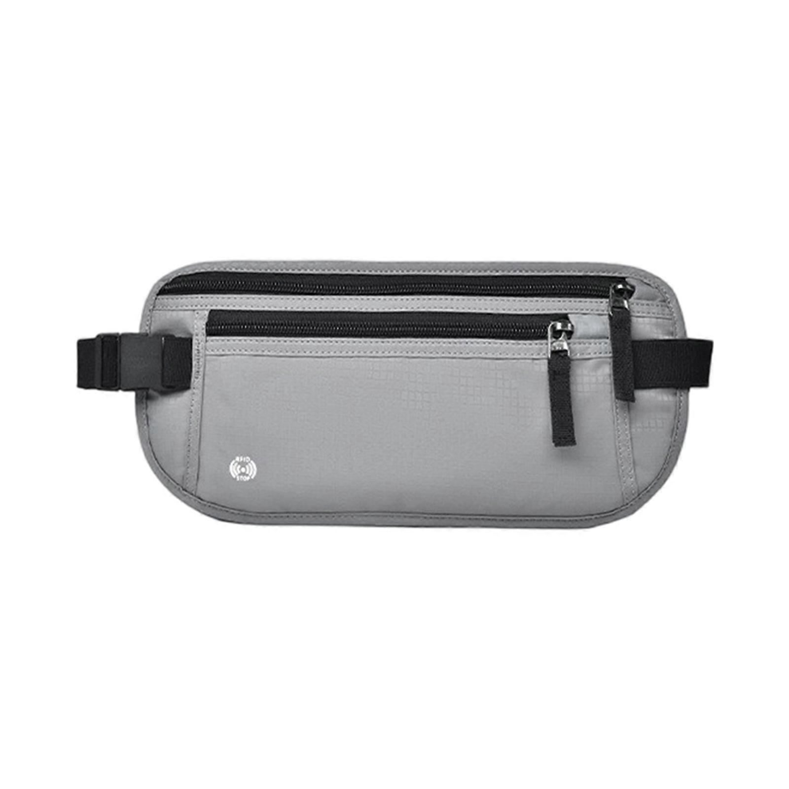 Secure Hide Waist Pouch Shielding Technology Slim Design Travel Wallet For Everyday Carry And Adventure Trip  light gray