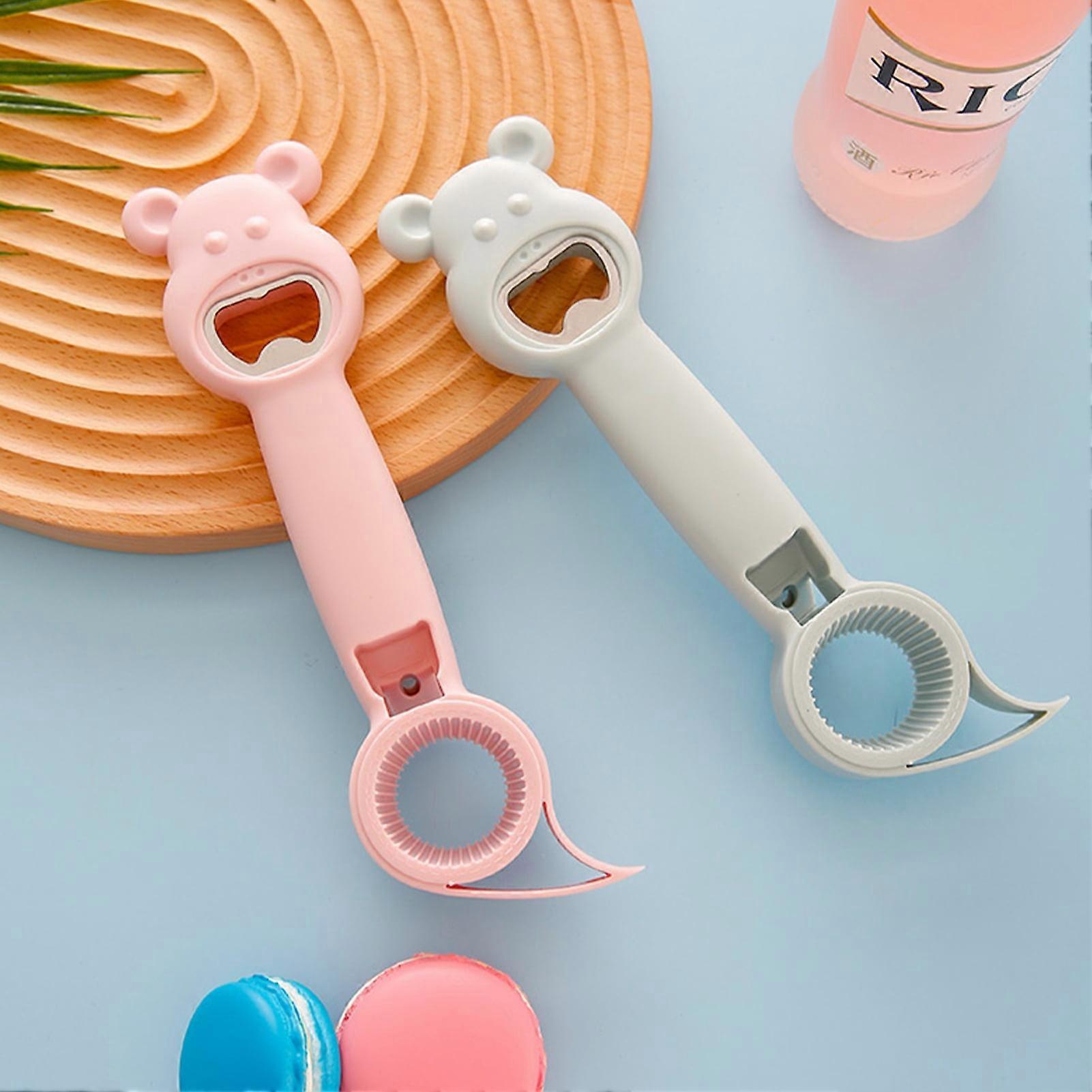 Jar Opener, 2pcs Bottle Opener, 4 in 1 Multi Function Can Opener,Beer Opener to Protect the Nail