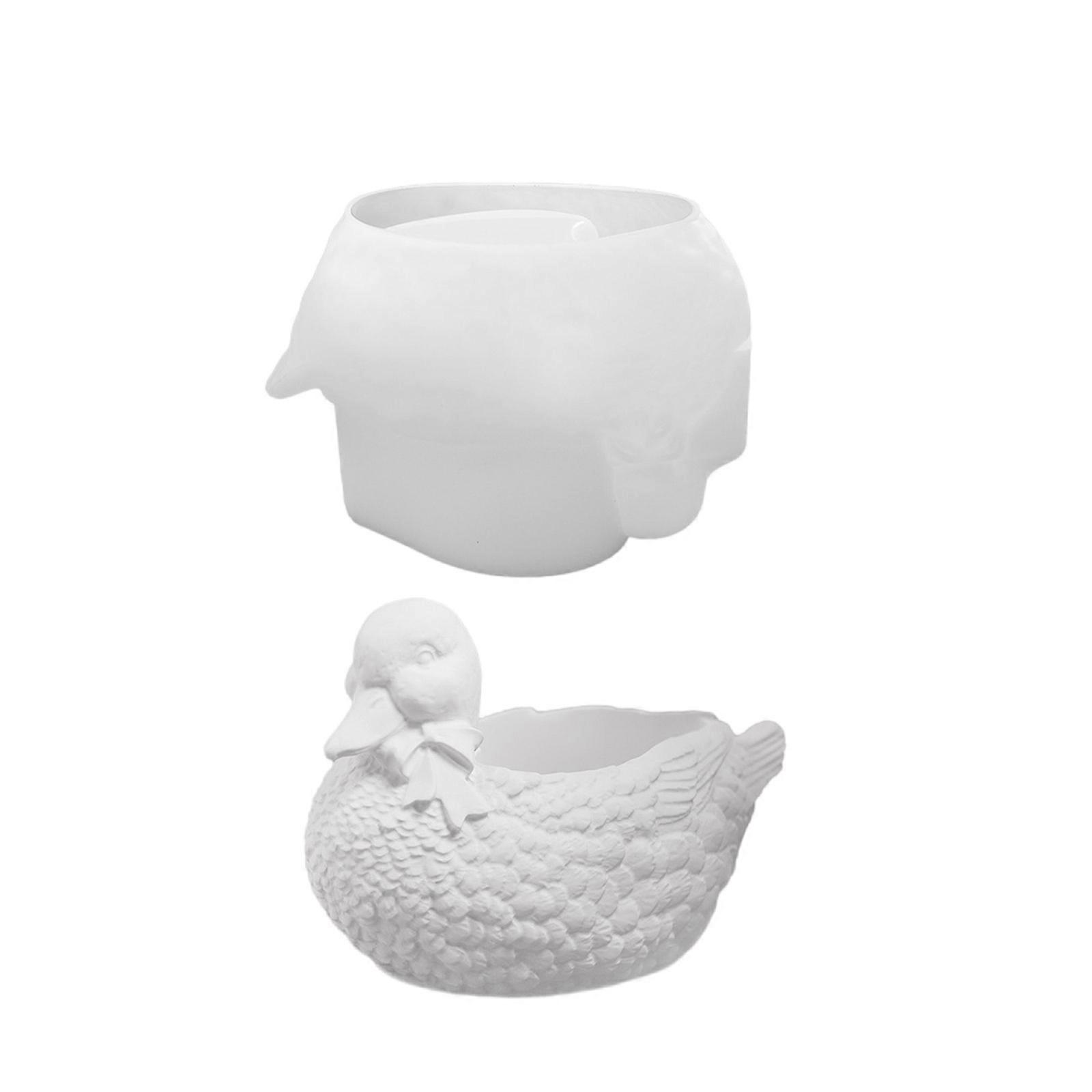Multipurpose Silicone Mold Duck Shape Creating Cement Moulds Resin Candle Cups Mold Decorative Trays Moulds for Projects Multicolor