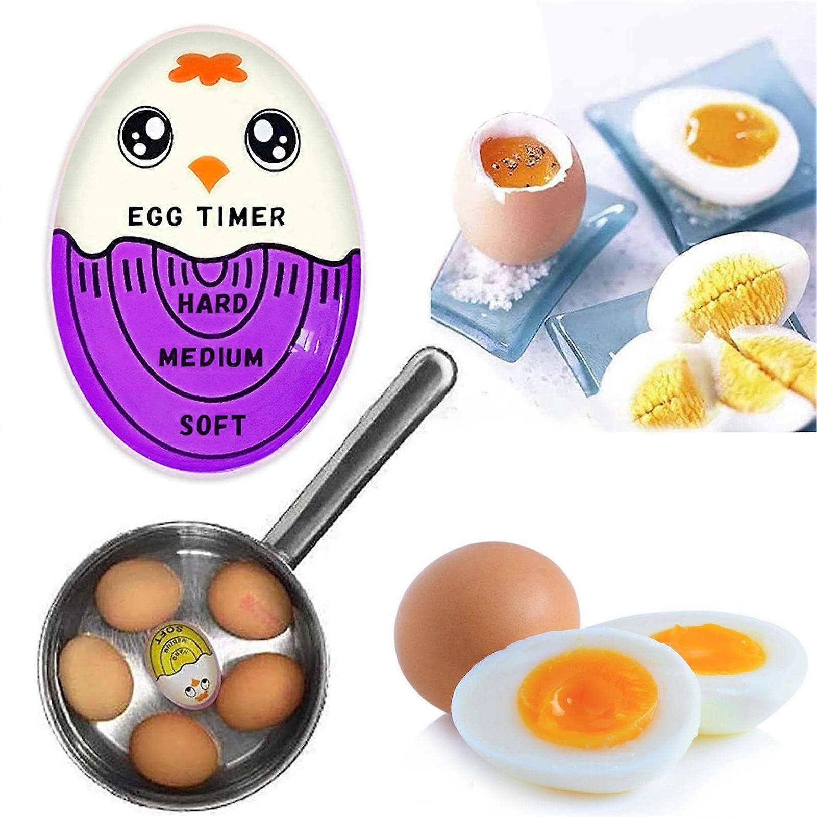 Color Changing Egg Timer, Food Grade & Temperature Sensitive, Accurate Soft/Medium/Hard Boil Indicator, Mini Kitchen Gadget