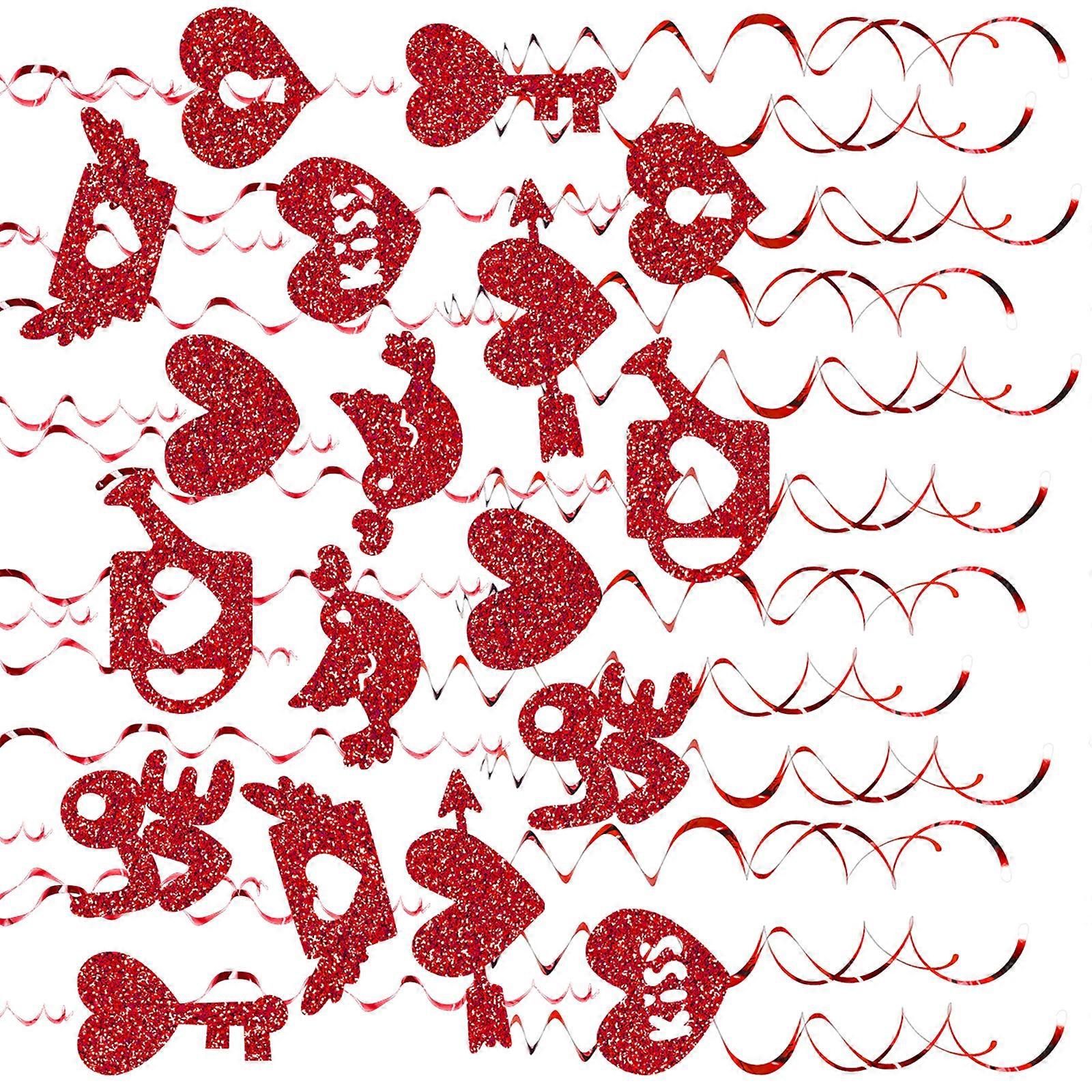 30Pieces Delicate Heart Spirals Streamers Elegant Heart Swirls Streamers For Creating A Warm Atmosphere At Parties Multicolor