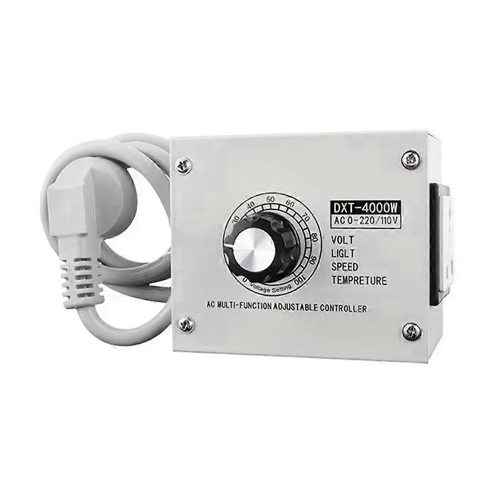 4000W SCR Adjustable Voltage Regulator AC 110V - Dimmer, Speed, Temperature Controller with Metal Casing US Plug