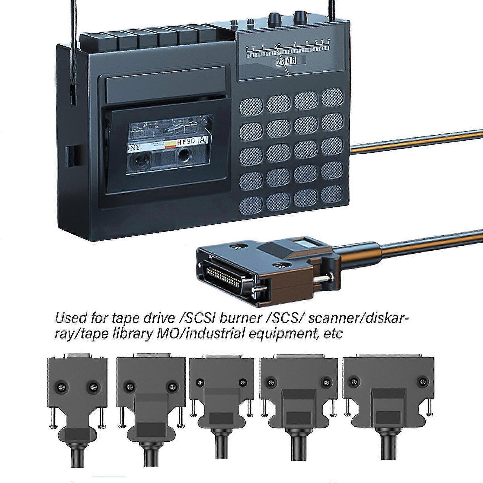 SCSI Data Transfer Cord for Industrial Equipment, Available in 5 Connectors CN14P CN20P CN26P CN36P CN50P and 6 Lengths