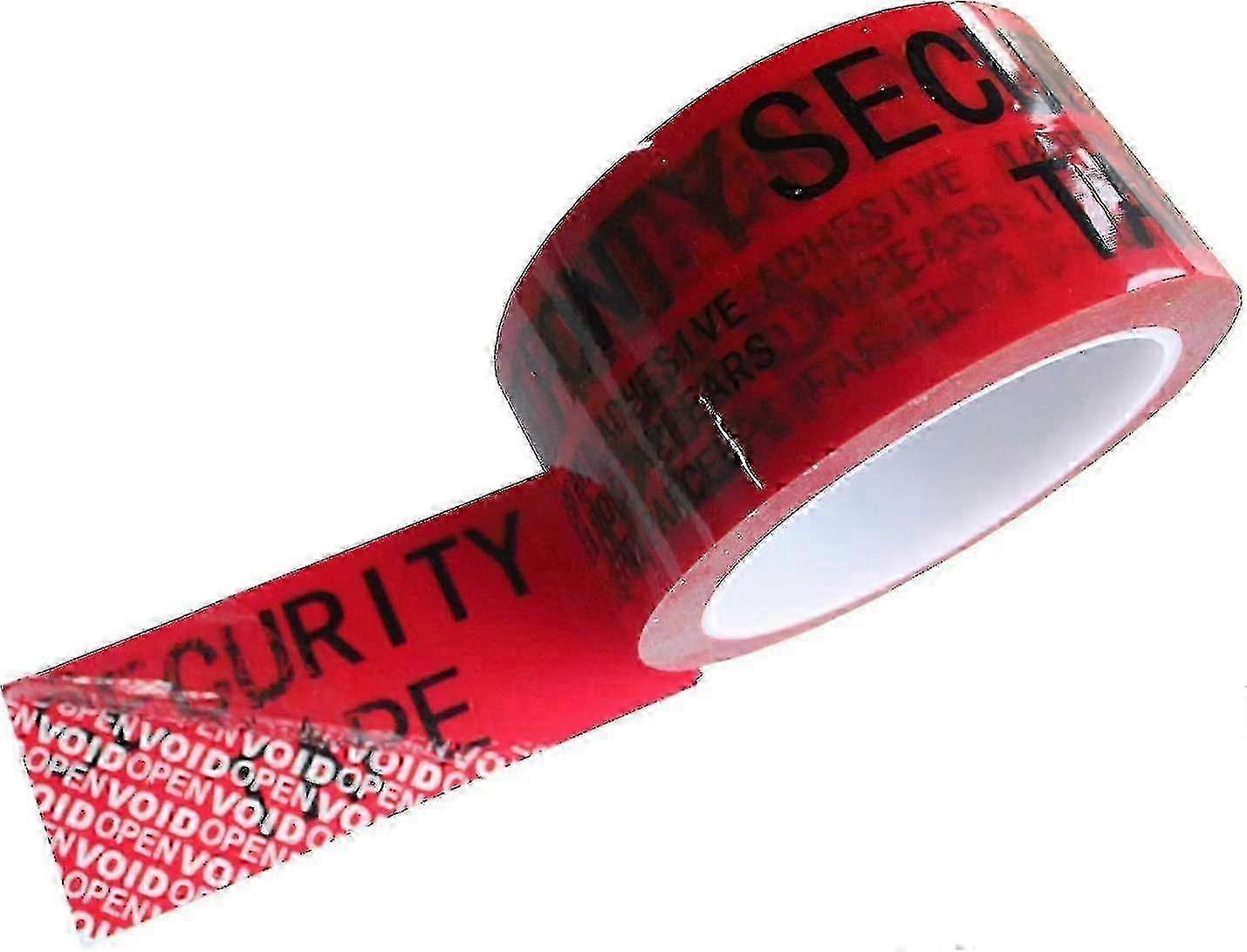 Red Tamper Evident Security Tape with Total Transfer A-X Standard, 5cm Width x 50m Length, 2 Mil Thickness, 1 Roll