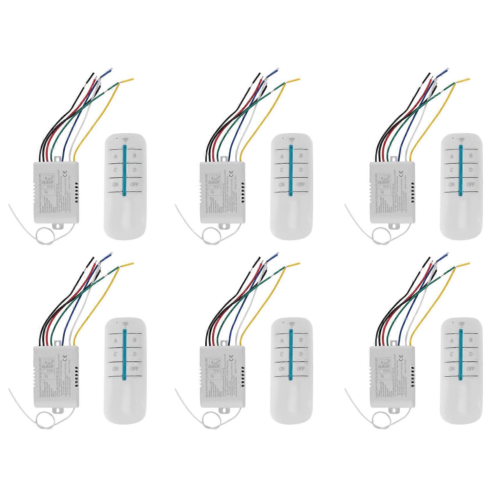6X 4 Way Light Lamp Digital Wireless Remote Control Switch ON/OFF 220V