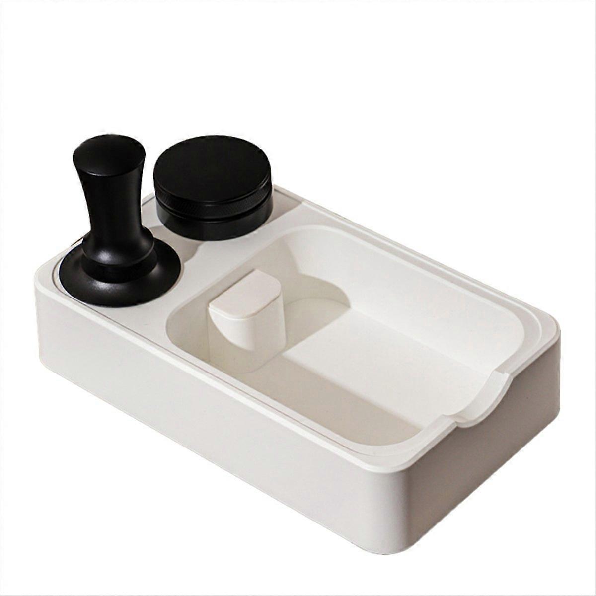 Base di stoccaggio Caffè Tamper Knocking Box Distributore di polvere bianco