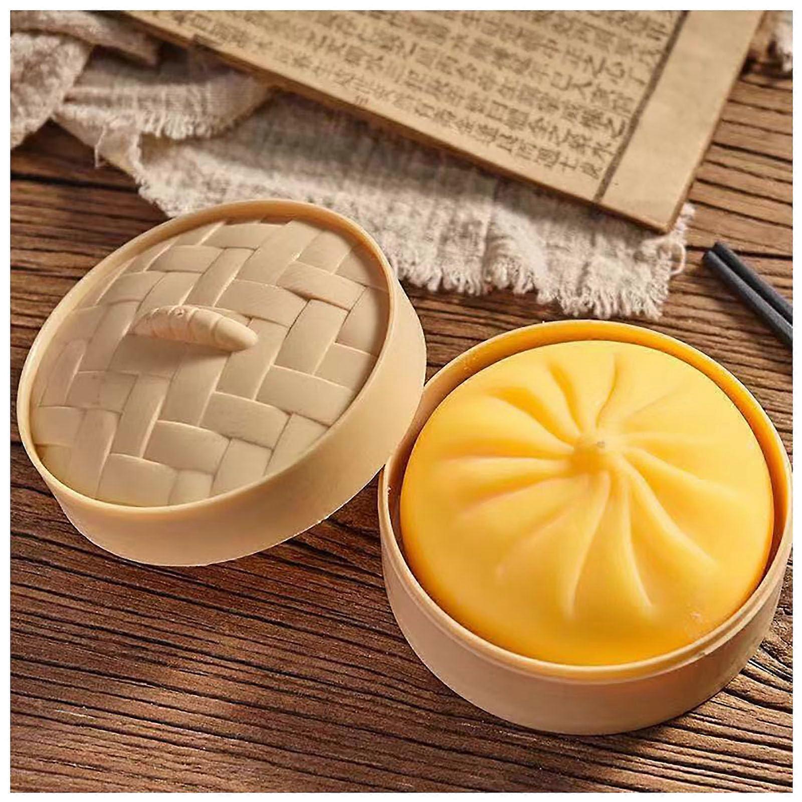 Kæmpe Dumpling Squishy Stresslindrende Legetøj med Glitter, Jumbo Fidget til Voksne og Børn