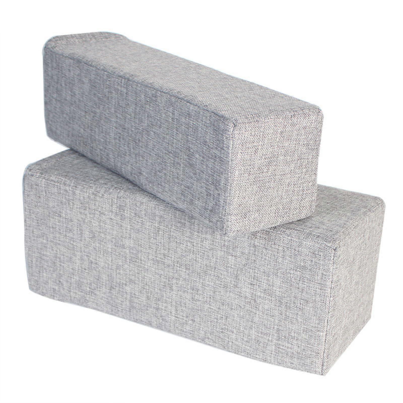 Sofa Armrest Cushion with Density Sponge Support and Breathable Linen Cover, Light Grey 5.9x5.9x21.6