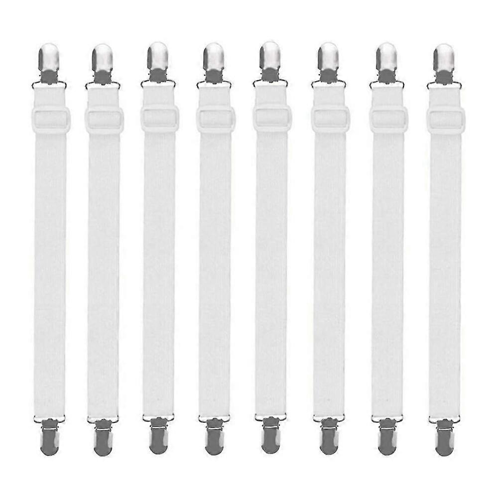 8pcs/Set Elastic Sheet Clips Double End Clips Fixed Suspender