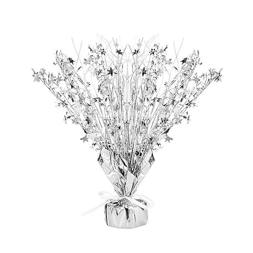 Metallic Foil Silver Star Spray Centerpiece Table Decorations