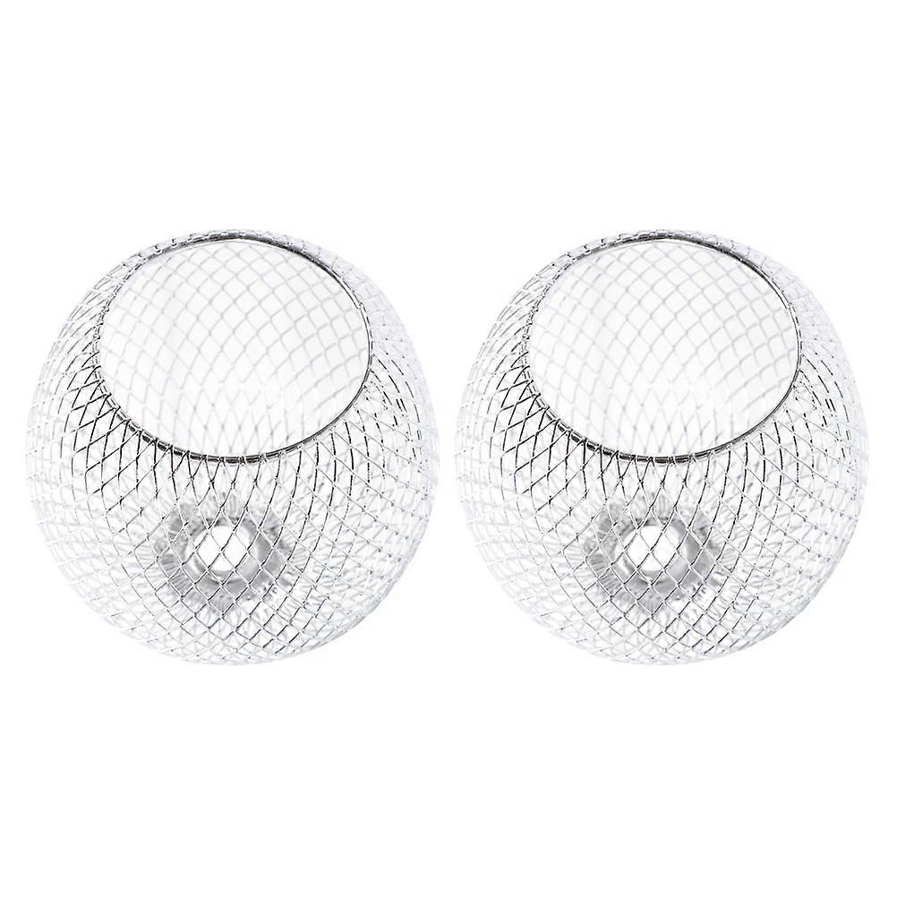 Metal Lampshade Light Globe for Protective Use 2Pcs Silver Covers