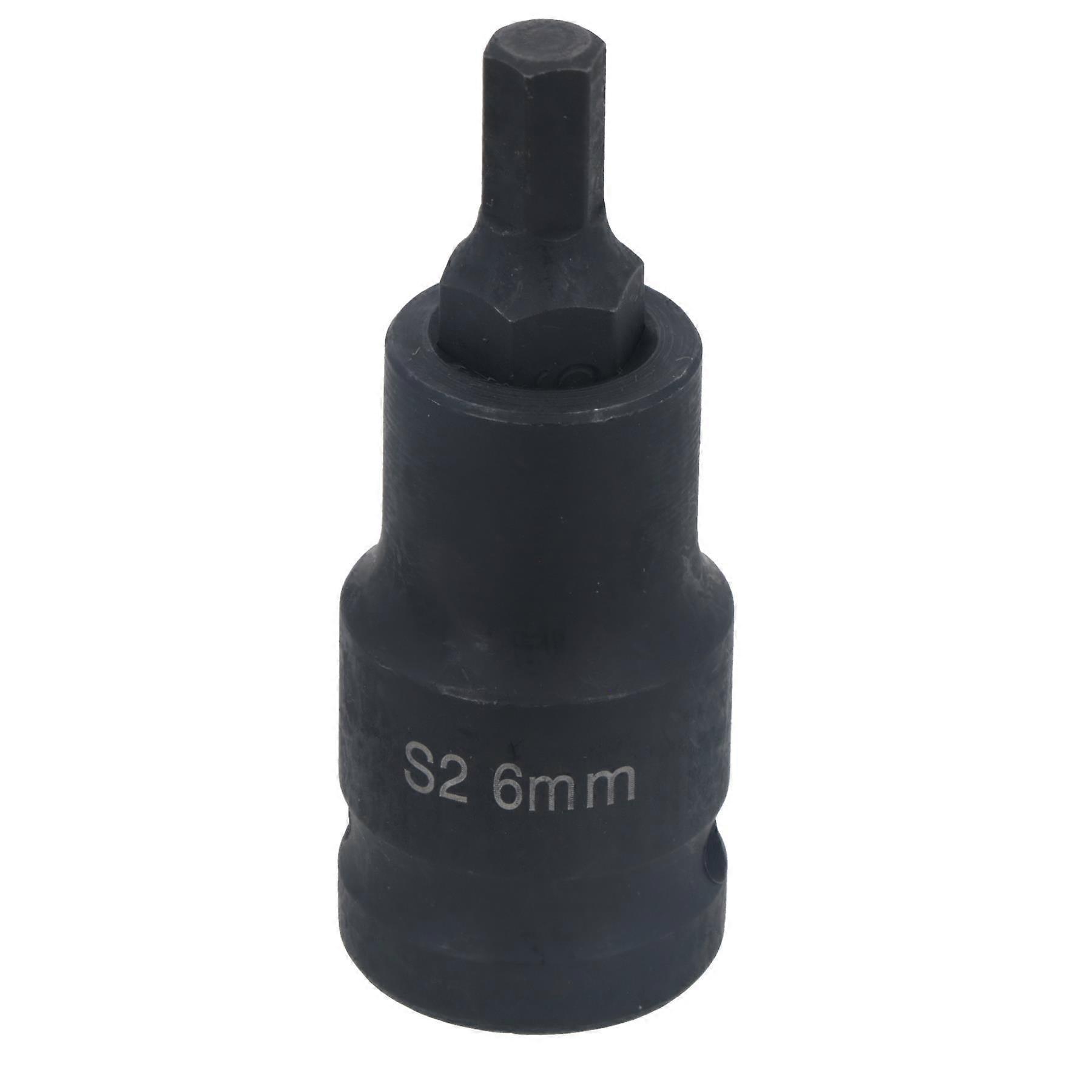 M6 x 55mm 1/2" Drive Short Impact Impacted Allen Hex Key Socket