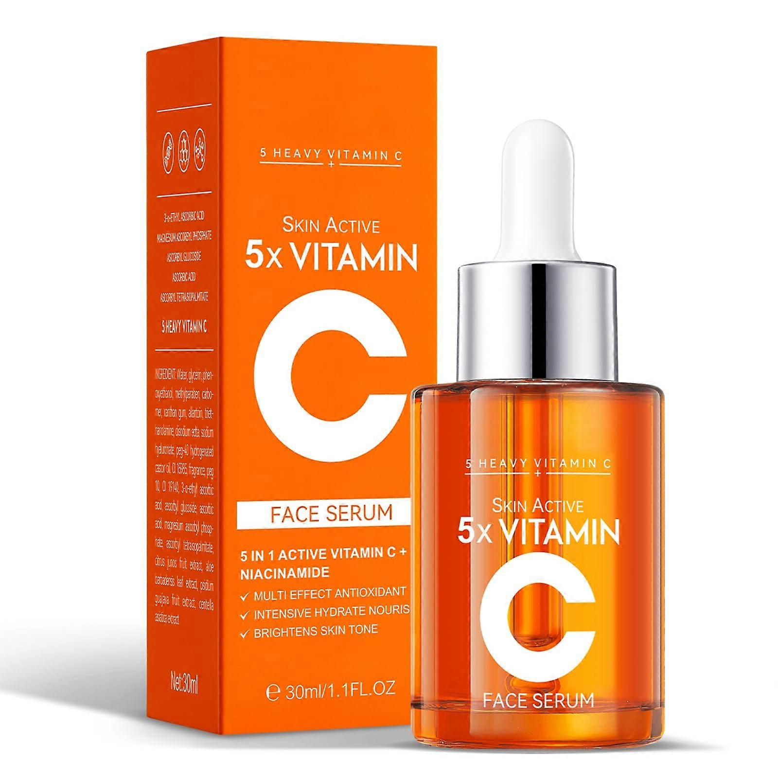 Vitamin C Serum 20% for Face with Hyaluronic Acid, Anti Aging Collagen Boost, Wrinkle Reduction, 1oz