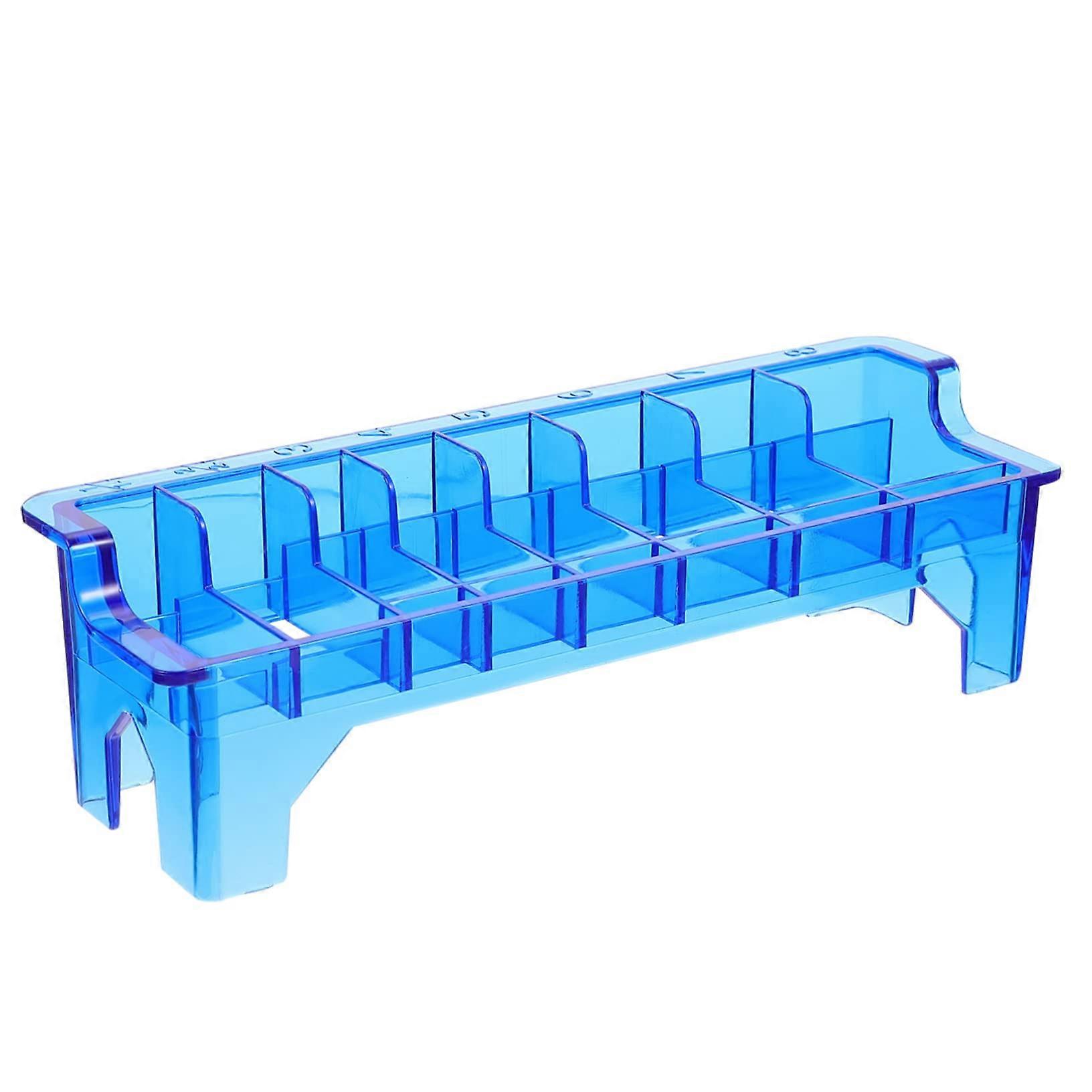 Hair Clipper Organizer Box for Barbershop with Easy Access Storage for Guards and Guides, Blue