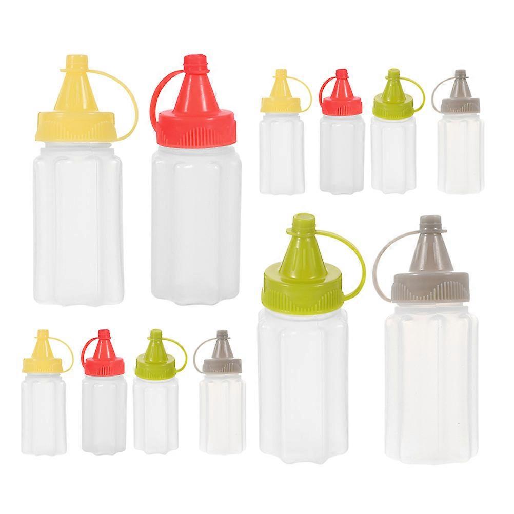 Assorted Color Mini Plastic Squeeze Bottles for Sauce Use 16Pcs