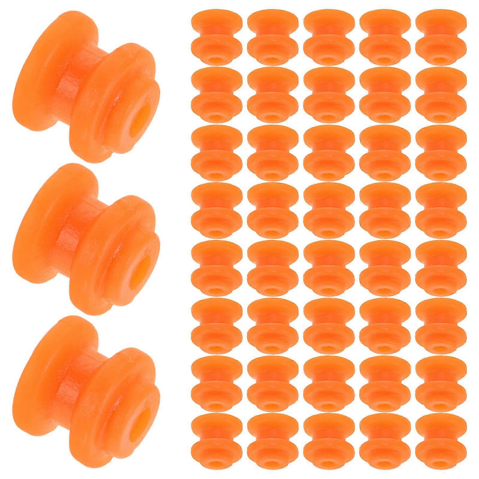 50Pcs Single Slot Pulley Model Plastic Set for DIY Engineering Projects Orange