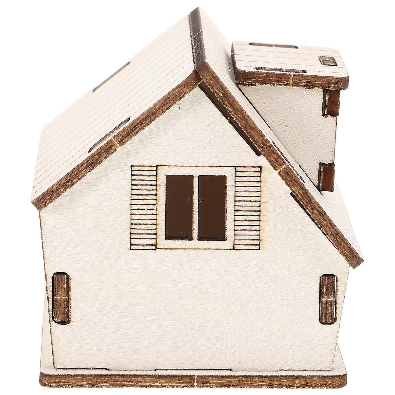 Miniature Wooden House Model for Tiny Home Simulation 1 Piece