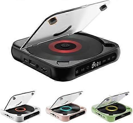 Portable BluetoothCompatible CD Player CDR CDRW MP3 Compatibility Rechargeable Battery Compact Black Travel CD Player