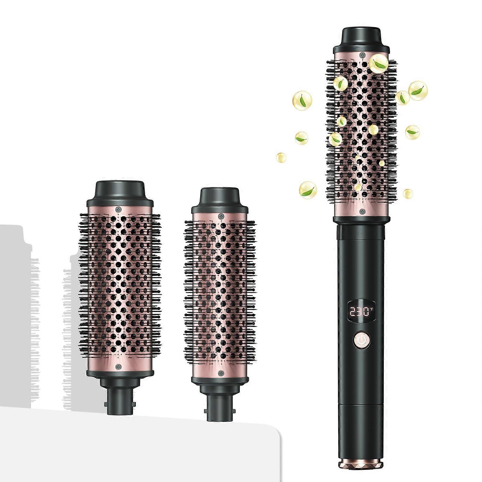 2 in 1 Heated Hair Brush and Ionic Curling Iron, Negative Ion Care, Dual Barrel Sizes, Dual Voltage