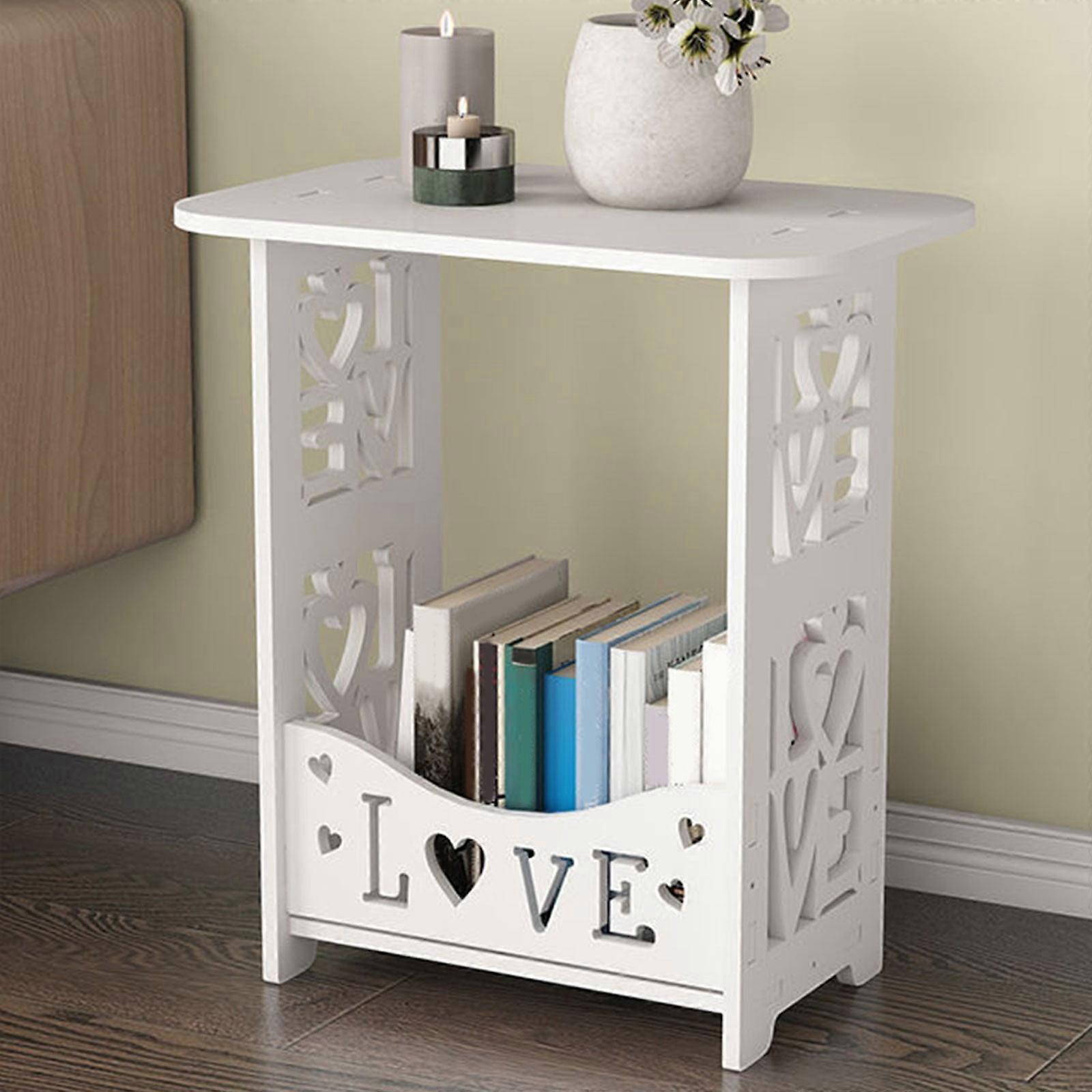 Stolik nocny Antqov, wielofunkcyjny stolik boczny z miejscem do przechowywania, wąska mini szafka nocna do sypialni, salonu, biura, łazienki