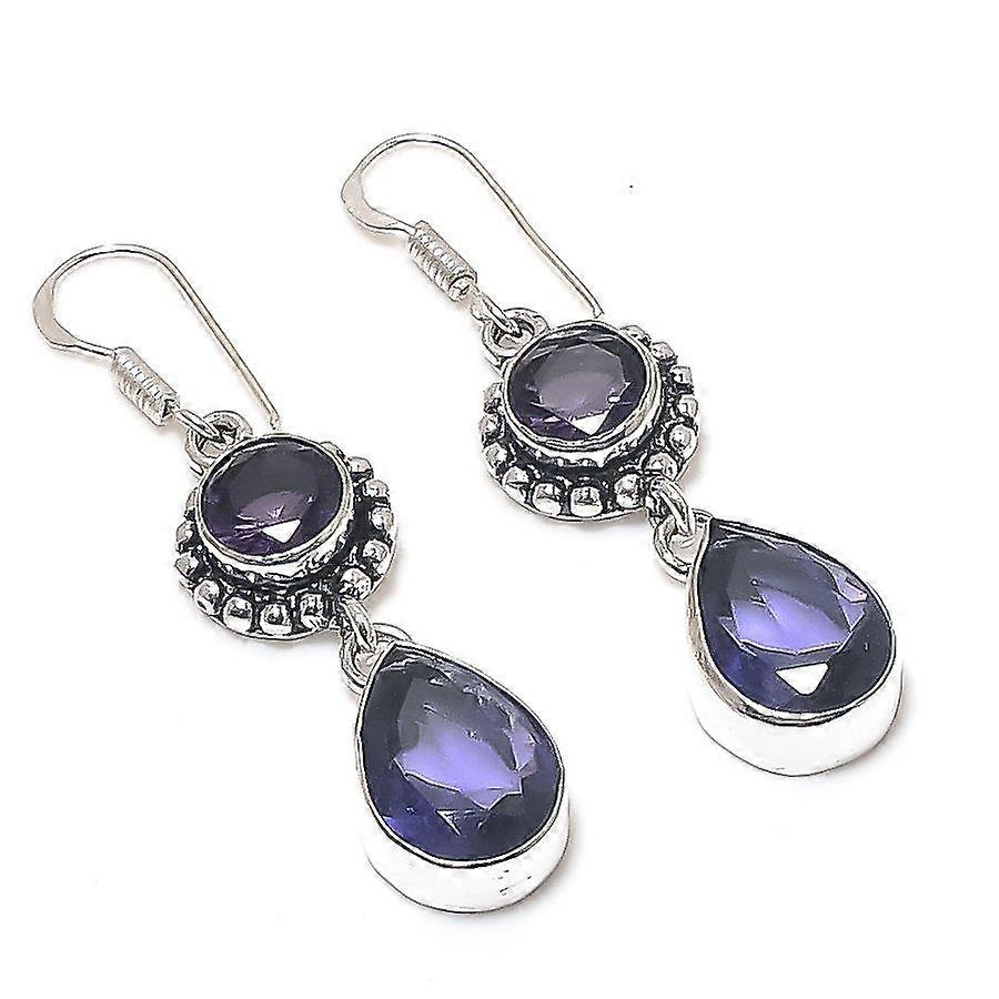 Amethyst Gemstone 925 Sterling Silver Earring 2.05"