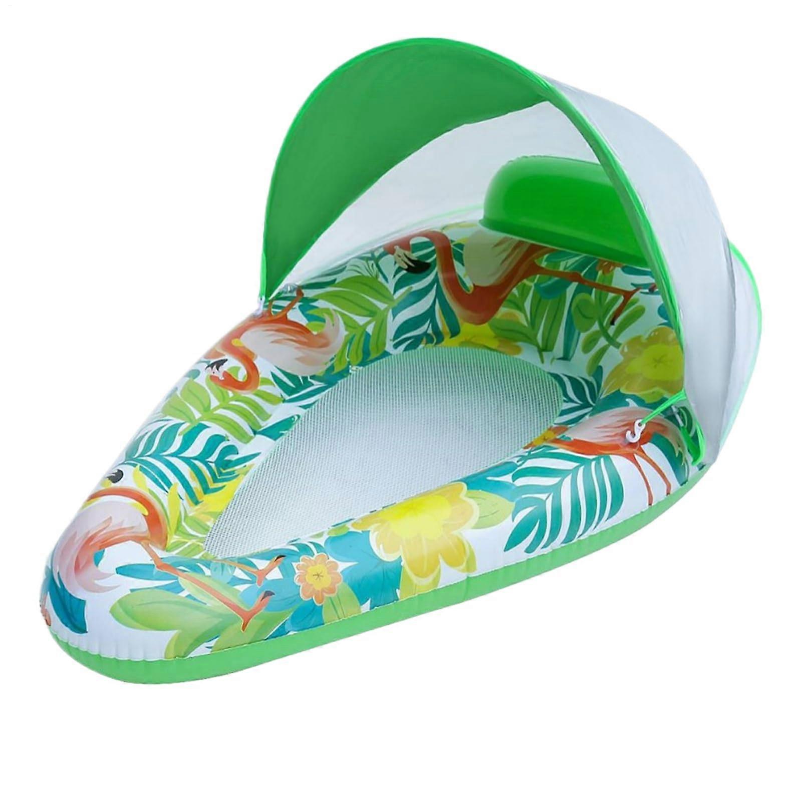 Pool Float with Canopy Adjustable Sunshade Ergonomic Mesh Lounge Raft for Beach and Pool