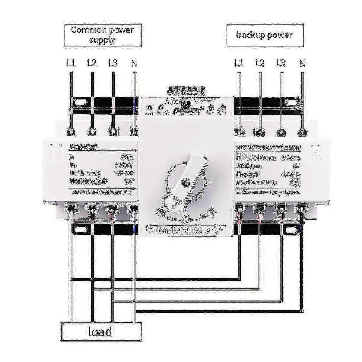 25-26 4p 63a Mcb Type Dual Power Automatic Transfer Switch Ats Hk