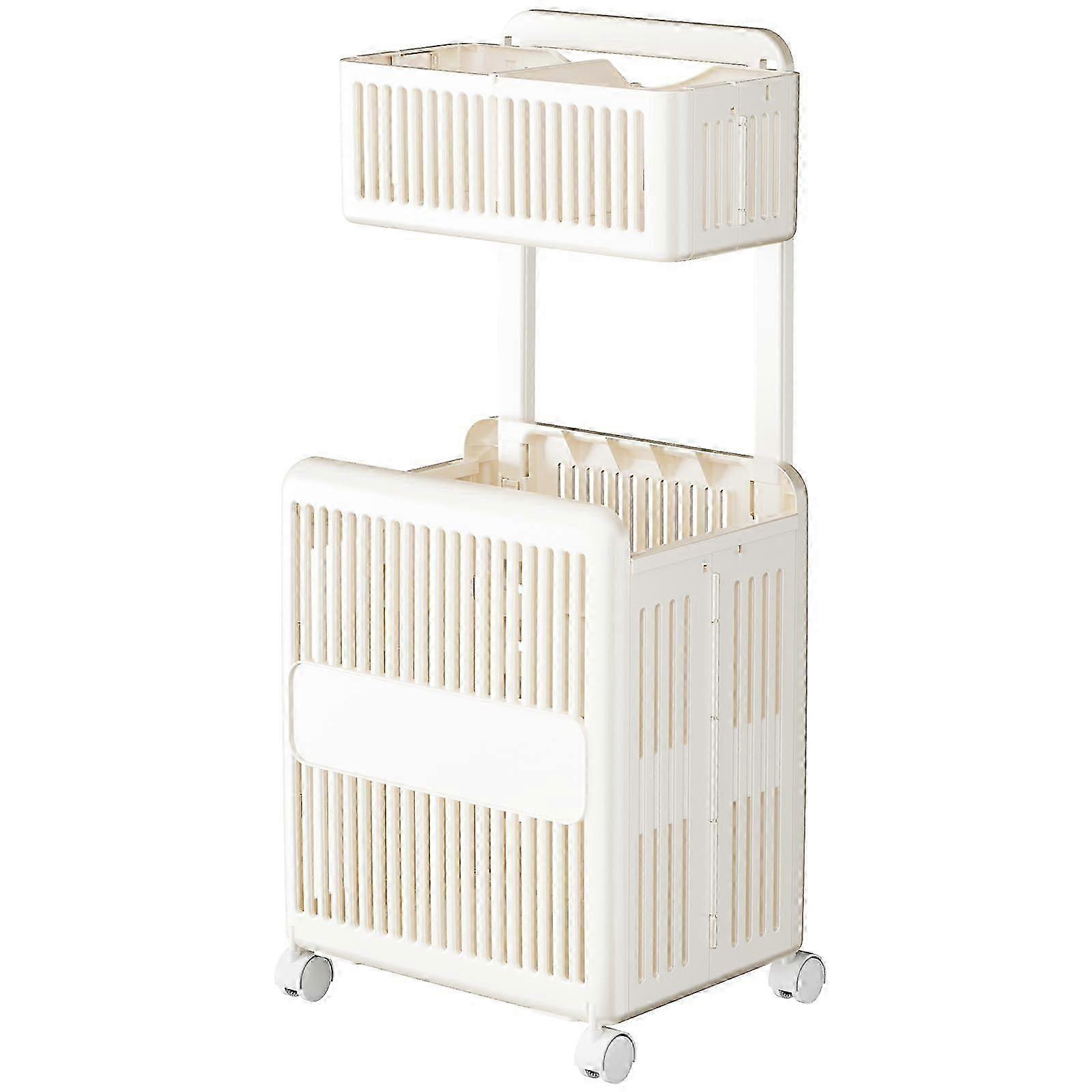 2026 Plastic Rolling Laundry Hamper with Wheels and Handle, Collapsible for Laundry Organization