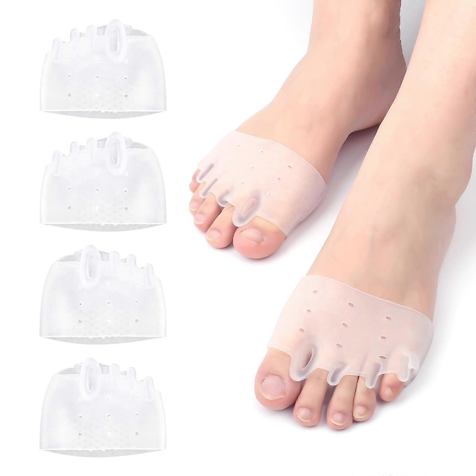 4pcs Silicone Toe Separators for Overlapping Toes, Soft Elastic Toe Spacers with Breathable Holes