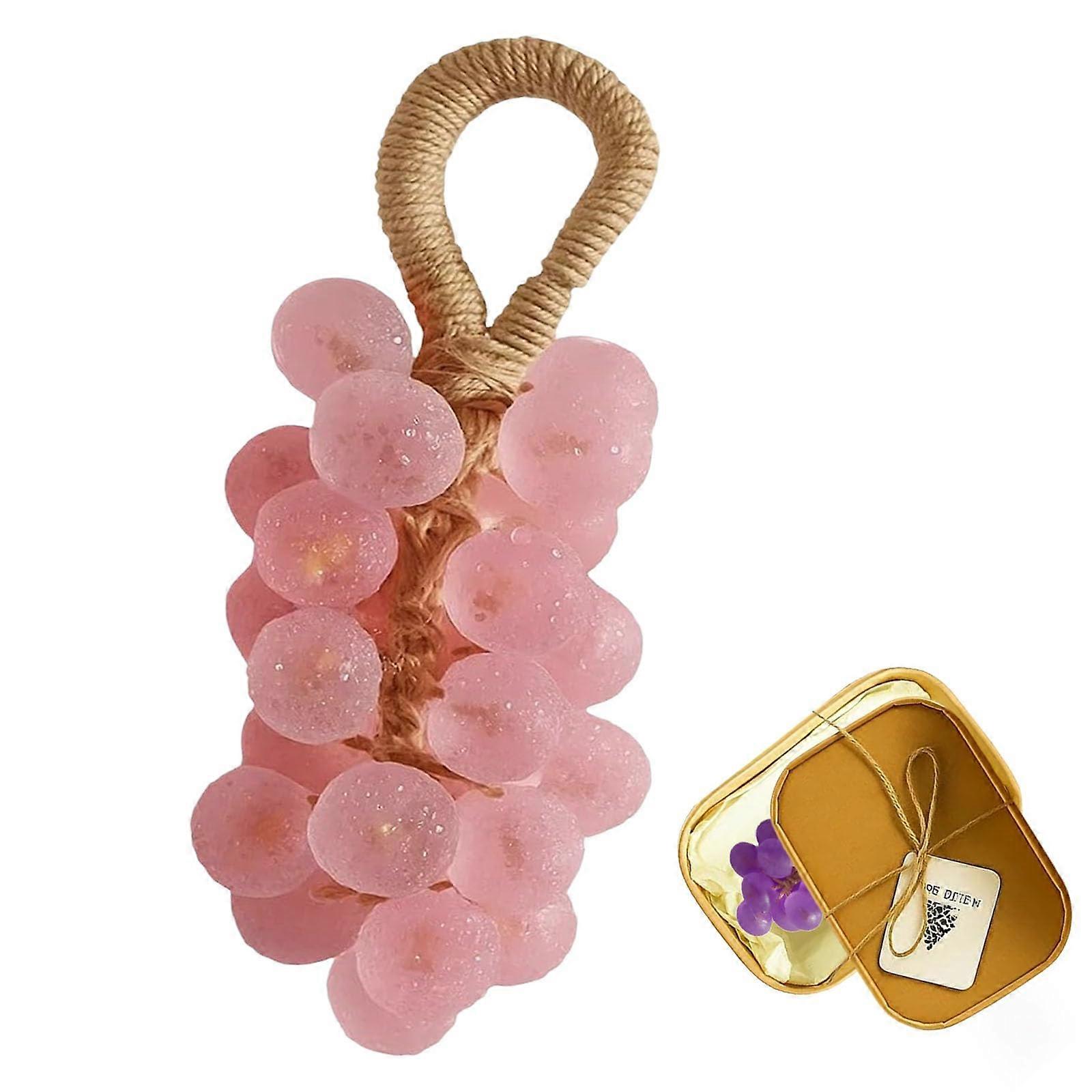 Handmade Decorative Grape Soap on a Rope with Realistic Grape Shape for Bathroom Accent