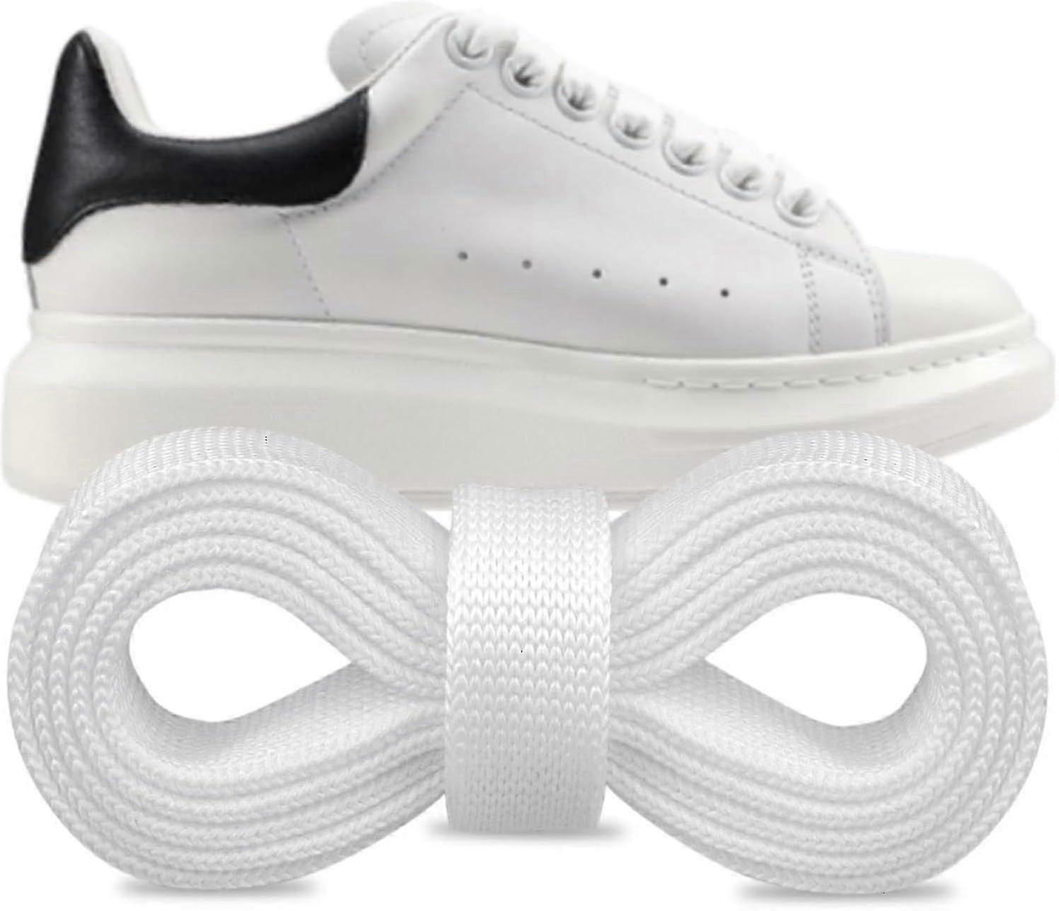 Alexander McQueen Replacement Shoelaces 45Inch White Flat Sneaker Laces