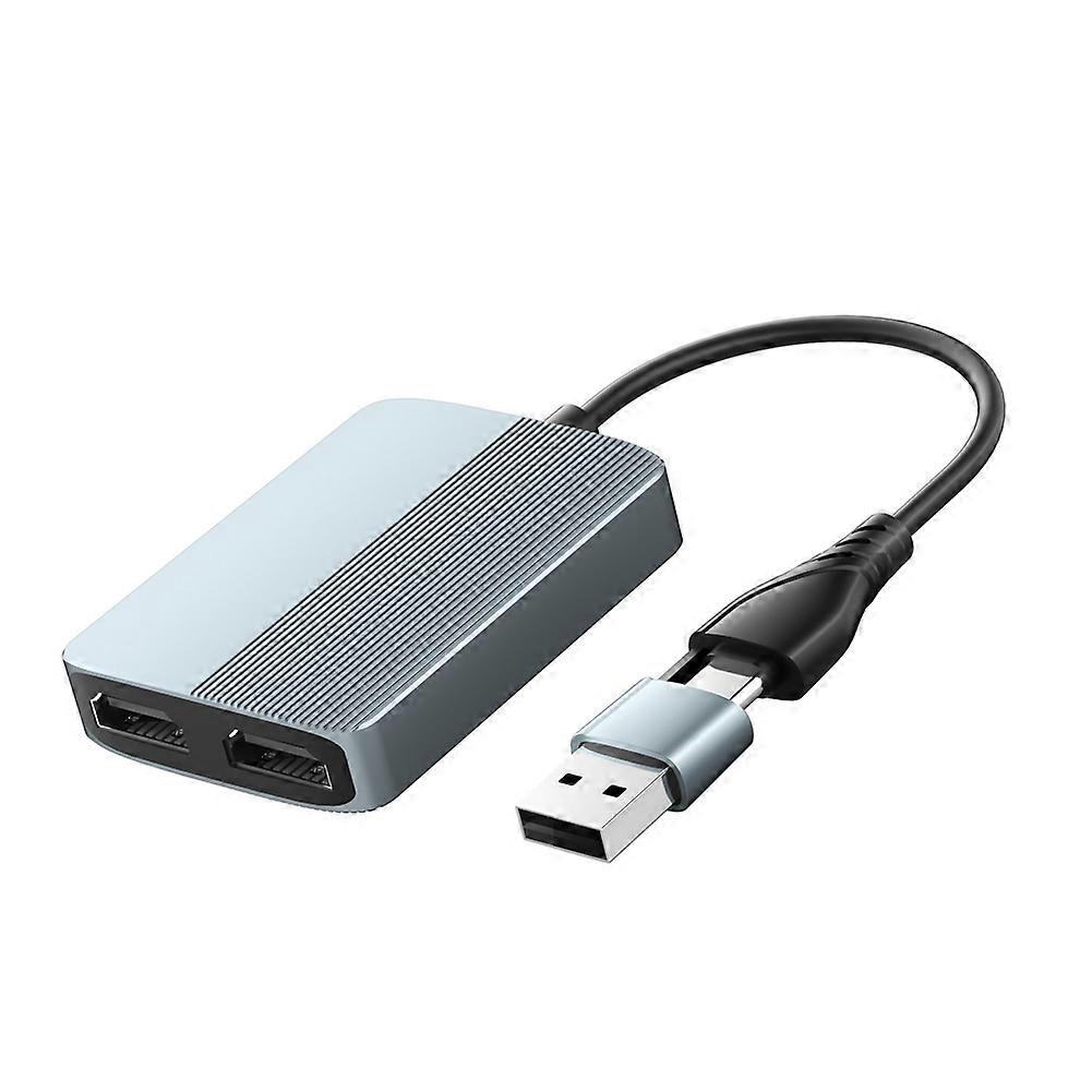 USB+Type-C to Dual -Compatible Adapter Extend Splitter