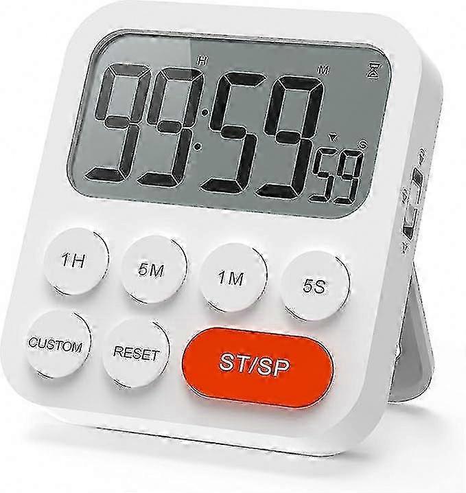 Digital Kitchen Timer with Stopwatch, Countdown & Silent Mode - 3 Volume Levels for Exams & Meetings