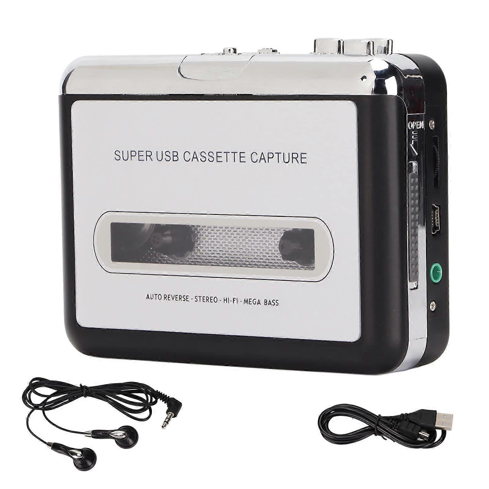 USB Cassette to MP3 Converter Portable Player Quick Conversion Stereo for PC Laptop