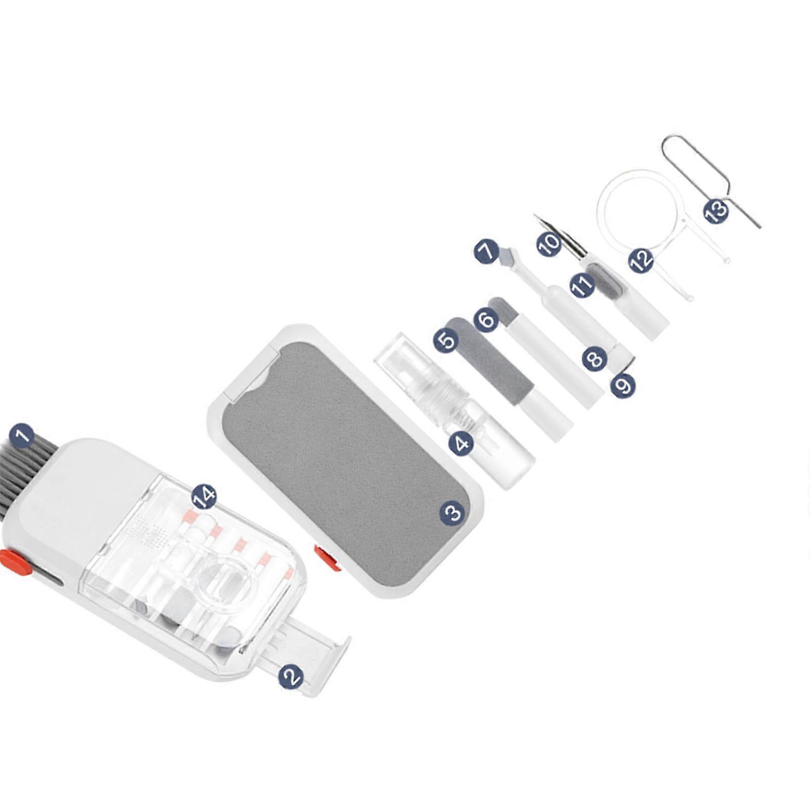 14Pcs Gentle Effective Electronics Cleaning Solution Kit for Sensitive Screens Keyboards Laptops Safe Materials Multicolor