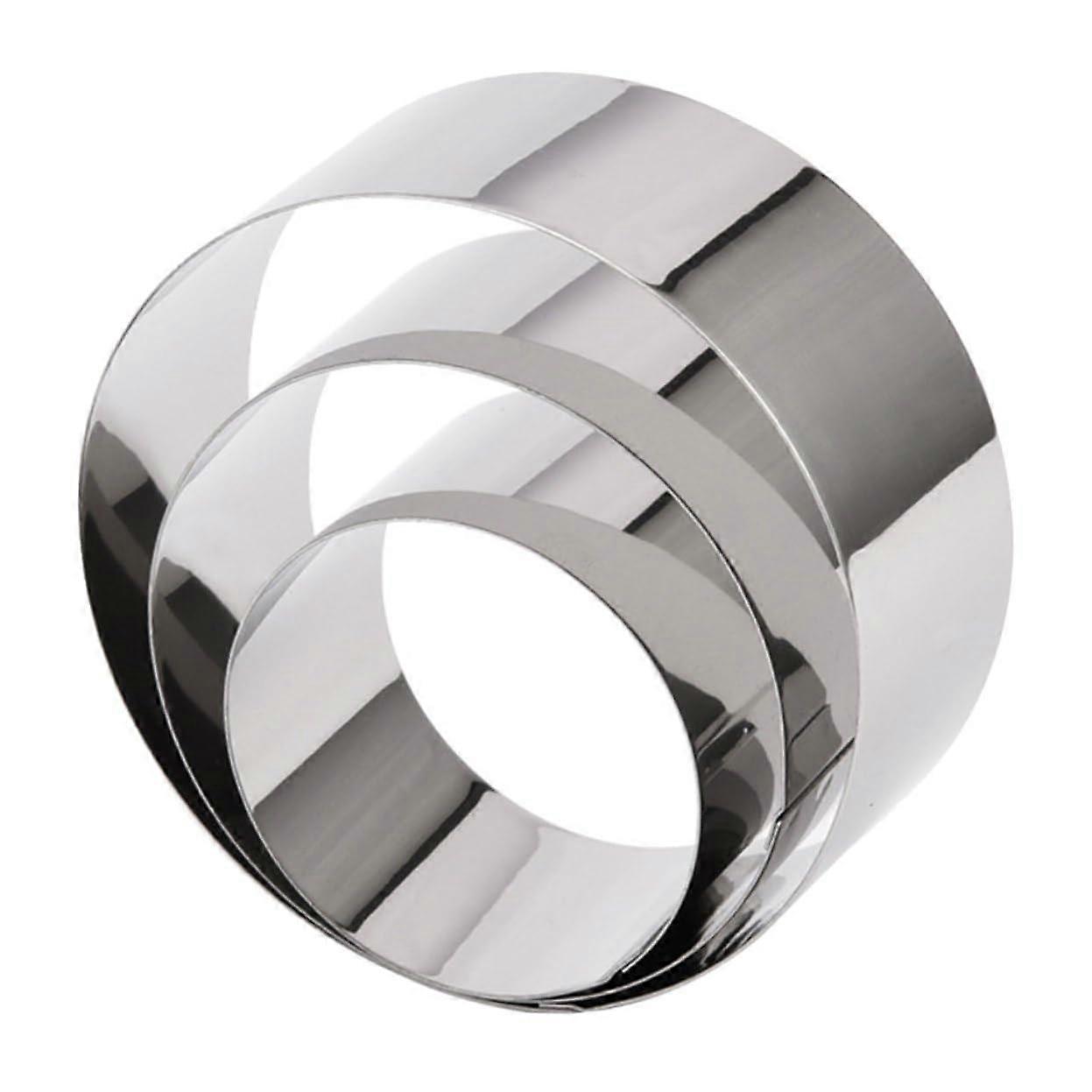 3pcs Stainless Steel Cake Rings Baking Molds Set, Rust Resistant, Easy Clean, Multiple Sizes