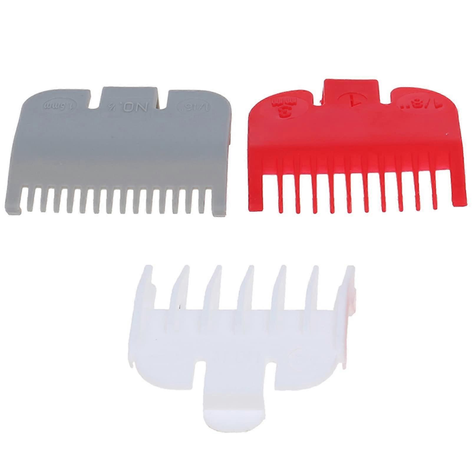 3 Pcs Hair Clipper Guards Set Red Gray White, ColorCoded Replacement Clipper Guide Combs for Trimmers