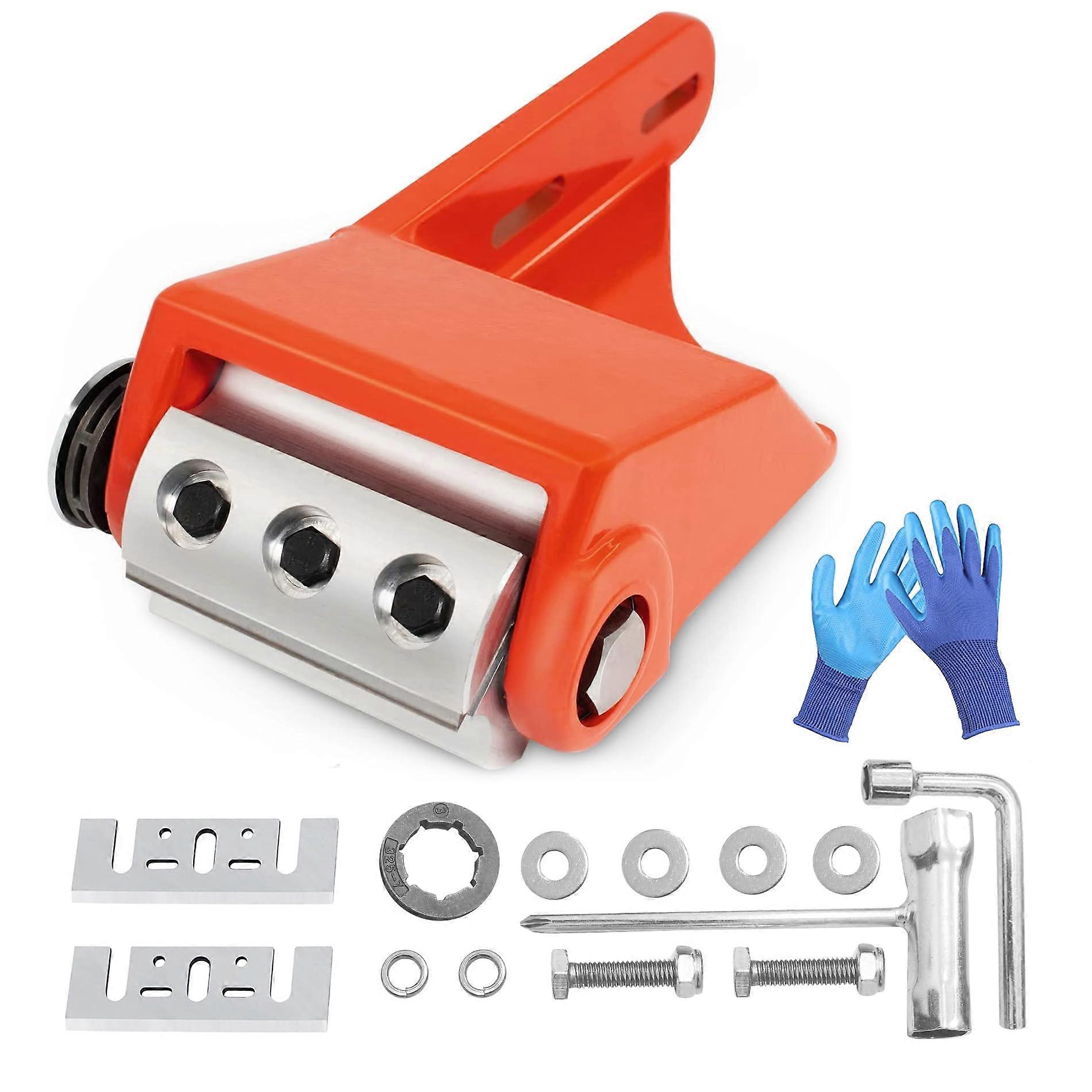Log Debarking Tool Chainsaw Attachment with Durable Aluminum Build for Timber Framing (Orange)